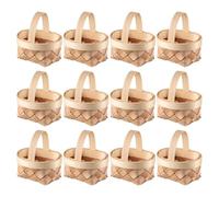 ORFOFE Multiusos Cestas Pequeñas 12 de Madera Tejidas a Mano y Resistentes para Decoración de Fiesta y Micro Paisajismo para Almacenamiento Hogar