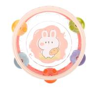 ORFOFE Pandereta para Niños Campanas de Mano en Plástico Liviano y Diseño Adorable de Conejo, Instrumento Musical para Desarrollar Sentido Rítmico Aprendizaje Temprano