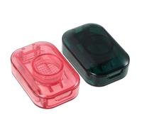 ORFOFE Pastillero Portátil para Mascotas Pequeñas con Cortador y Molinillo de Pastillas, 2 Piezas en Colores Rosa y Verde, Divisor Múltiple de Tabletas para Viaje y Uso Diario