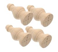 ORFOFE Patas De Muebles De Madera Maciza Sin Acabado, Redondas 6x12 Cm, Juego De 4 Piezas, Elevadores Versátiles para Sofás, Mesas y Camas, Uso Mobiliario Vintage y Tradicional