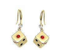 ORFOFE Pendientes Colgantes de Dado 3d de Suerte para Mujer, Pendientes Geométricos Punk de Fiesta y Año, Diseño Vintage en Par, Accesorios Navideños Únicos