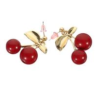 ORFOFE Pendientes de Cereza Forma de Lazo con Gancho Aretes Colgantes para Mujer y Niña Accesorios Delicados y Duraderos