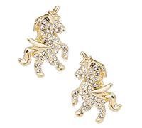 ORFOFE Pendientes de Unicornio Circonita Incrustada 925 Plata Hipoalergénicos Diseño Colgante Pequeño y Elegante para Mujer y Niña Joyería Creativa para Obsequio y Uso Diario