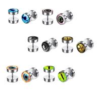 ORFOFE Pendientes para Hombre 6 Pares de Acero de Titanio Forma de Barra, Diseño Elegante para Fiesta y Tareas Diarias, Accesorios Modernos y Resistentes Estilo Aleatorio
