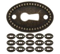 ORFOFE Placas de Escudo para Cerradura de Cajón 16 Piezas Aleación de Zinc Ovalada 38X25 MM Cubiertas Decorativas Vintage para Muebles Insertos para Cerradura de Caja de Madera y