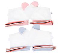 ORFOFE Protectores Para Bebés Succión De Dedo Pulgar, Correctores Antisucción, Nylon Transpirable, Talla l a Rayas, Evitar Chuparse El Dedo Para Recién Nacidos y Bebés, Pack 2 Pares