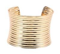ORFOFE Pulsera Brazalete de Hierro para Hombre y Mujer con Diseño de Rayas Texturizadas Brazalete de Puño Abierto Cómodo y Elegante para Uso Diario y Fiesta