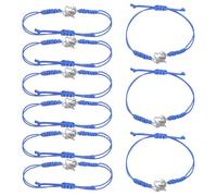 ORFOFE Pulseras Ajustables de Animadora Azul Dijes, 12 Piezas para Equipo de Porristas, Brazaletes de Cuerda Encerada Resistentes, Accesorios Deportivos para Espíritu de Equipo