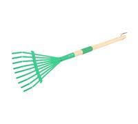 ORFOFE Rastrillo Infantil Desmontable con Mango de Madera para Césped y Herramienta de Jardinería Versátil para Aire y Cuidado de Jardín Color Verde