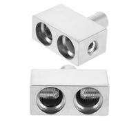 ORFOFE Reductor de Cable para Amplificador de Coche Doble de Aleación de Aluminio Conector de Terminal de Alimentación de Audio Adaptador de Entrada de Amplificador 2 Piezas