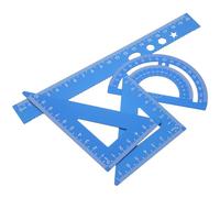 ORFOFE Regla Triangular y gobernante de aleación de Azul de 20 cm para Estudiantes, Juego de 4 para Dibujo técnico y Uso en Escuela