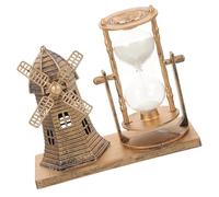 ORFOFE Reloj de Arena Retro Decoración de Oficina y Hogar, Adorno Creativo de Faro Antiguo en Metal Dorado, Accesorio Decorativo Vintage para Escritorio y Sala