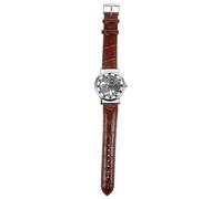 ORFOFE Reloj Mecánico Manual para Hombre con Esfera Redonda y Números Romanos, Correa de PU Duradera y Resistente al Agua para Uso Diario