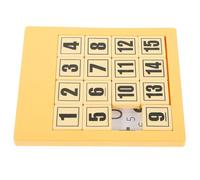 ORFOFE Rompecabezas Deslizante Numérico Amarillo 4x4, Juguete Educativo Matemático de Madera, Desarrollo Cognitivo y Reconocimiento de Formas, Adecuado para Aprendizaje