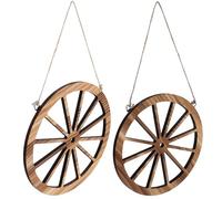 ORFOFE Rueda De Madera Vintage Para Pared 20cm y 25cm Decoración Rústica De Rueda De Carreta Para Patio, Salón y Jardín Estilo Oeste Artesanal