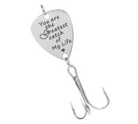 ORFOFE Señuelo de Pesca Anzuelo Triple de Acero Inoxidable Púa de Guitarra Creativa Frase Eres la Mejor Captura de Mi Vida 1 Pieza Accesorio para Pesca Agua Dulce y Salada