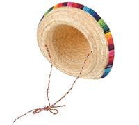 ORFOFE Sombrero Mexicano de Paja Beige para Fiesta Temática Mexicana y Carnaval, Ligero y Resistente a Deformaciones, Diámetro 43 Cm para Adultos