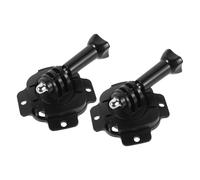 ORFOFE Soporte para Cámara de Casco Negro 2 Unidades con Base Giratoria 360° para Esquí, Snowboard y Ciclismo, Accesorio Resistente Intemperie Compatible con Cámaras de Acción