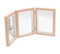 ORFOFE Tablero Montessori Espejo Plegable Irrompible para Bebés, Juguete Sensorial para Coordinación Mano-Ojo, Espejo Infantil de Tres Caras para Educación Temprana y Guardería