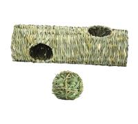 ORFOFE Túnel Creativo para Mascotas 2 Piezas Bola de Heno Timothy Túnel Divertido y Resistente para Conejos Hámsteres Cobayas y Erizos Juguete de Juego y Ejercicio Interior