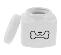 ORFOFE Urna para Cenizas de Mascotas de Cerámica Blanca Urna Conmemorativa para Perros y Gatos Diseño de Hueso y Huella Caja Recuerdo para Animales Pequeños Resistente al Calor y
