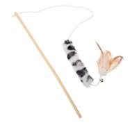 ORFOFE Varita Interactiva para Gatos con Plumas y Cascabel Juguete Resistente para Gatitos Domésticos Estimulante y Divertido para Ejercicio Interiores