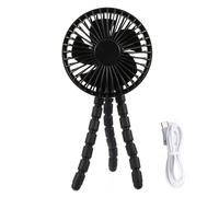 ORFOFE Ventilador Portátil y Material Abs y Pp para Cochecito de Ñiño, Silencioso y Trípode Flexible, Recargable para Uso en Escritorio y Exterior