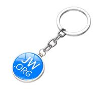 Org Llavero de color brillante Jehová Testigos de cristal Cabujón colgante llavero Sleutelhanger coche/bolso llavero titular, blanco, L