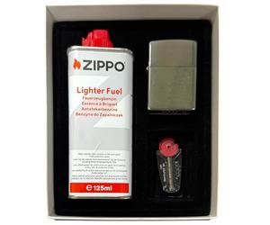 Org.Zippo 'Set de regalo' fzg. cromo geb. incl. 1 FL. Gasolina + 6 Fuegos piedras