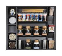 Orga-box I Multi especiero inserto 513 x 473 x 28 mm gris lava con estructura perlada Multi especiero inserto para Tandembox Antaro/Intivo y ModernBox en mueble de 60 cm