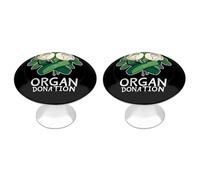 Organ Donation - Juego de 2 tiradores planos para cajones y armarios, color negro