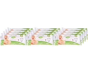 Organ(y)c, Toallitas Húmedas Bebé de Algodón Certificado 100% Bio, 12 paquetes x 60 toallitas (Total 720 unidades)