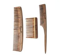 Organic B Peine de palisandro de alta calidad para mujer, paquete de 3 unidades, color marrón, tamaño libre, peine sin fricción para cabello sin enredos, (para hombres y mujeres)