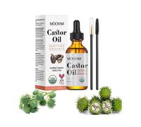 Organic Castor Oil, 100% Pure Castor Oil, Castor Oil Organic Cold Pressed Unrefined, Natural Castor Oil for Hair, Eyelashes, Eyebrows, Skin Moisturizi
