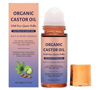 Organic Castor Oil con rodillo de cuarzo rosa, Ingredientes naturales, Nutre delicadamente la piel, Apto para todo tipo de piel