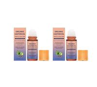 Organic Castor Oil Roll-on with Rose Quartz Roller Ball, Natural Ingredients, Deep Hydration Skin Moisturizer for Face, Body