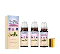 Organic Castor Oil Rose Quartz Roller Ball, Deep Hydration Skin Moisturizer, Castor Oil Roll On for Face, Body, Hair, Reafirma y Suave Piel- Para todo tipo de piel