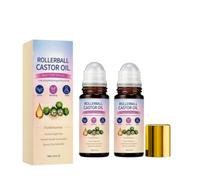 Organic Castor Oil Rose Quartz Roller Ball, Deep Hydration Skin Moisturizer, Castor Oil Roll On for Face, Body, Hair, Reafirma y Suave Piel- Para todo tipo de piel