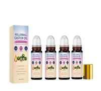Organic Castor Oil Rose Quartz Roller Ball, Deep Hydration Skin Moisturizer, Castor Oil Roll On for Face, Body, Hair, Reafirma y Suave Piel- Para todo tipo de piel