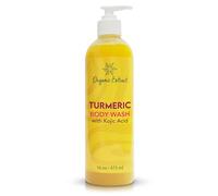 ORGANIC EXTRACT, Gel de ducha con ácido kójico de cúrcuma, 473.2 ml, gel de ducha iluminador de la piel para una hidratación suave y profunda, ayuda a eliminar las manchas oscuras, con manteca de