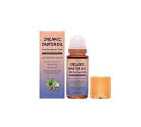 Organic Golden Castor Oil Roll-On with Rose Quartz 100% Pure for Skin, Brows & Lashes and less mess Castor Oil PacksHexane-FreeCold-Pressed