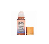 Organic Golden Castor Oil Roll-On with Rose Quartz Roller - 100% Pure and Hexane-Free 50ml