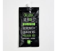 Organic Heroes | Mascarilla Facial Antiedad con Ácido Hialurónico y Colágeno Vegetal, tratamiento hidratante, rellenador y regenerador para pieles sensibles, certificado orgánico, 30 ml.