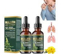Organic Lung Cleansing Mullein Leaf Extract Drops,Mullein Drops,Mullein Leaf Extract for Lungs,Respiratory Health Support,Natural Formula (2 Pcs)