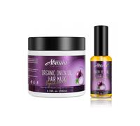 Organic Onion Hair Mask + Onion Hair Oil, Deep Conditioning Repair Frizz Control, Smooth Shiny Hair, Nourishing Scalp, Strengthens Roots