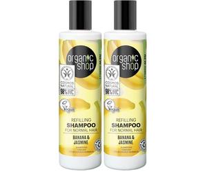 ORGANIC SHOP BANANA REFILLIN CHAMPU CABELLO NORMAL 280ML (Paquete de 2)