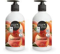 Organic Shop Rosa Melocotón Jabón de Manos Nutritivo - 500 ml (Paquete de 2)