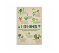 Organic Vegetable Companion Planting Poster, Gardening Chart Canvas Wall Art Print, Gift for Gardeners(Unframed,08x12inch(20x30cm))