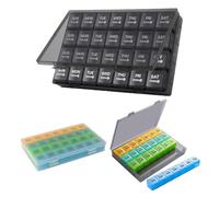 Organisateur De Médicaments, Planificateur De Pilules Polyvalent, 23,8x14,7x3,7 Cm, Organisateur De Médecine De 28 Jours, Contenant De Médicaments, Conception Résistante À La Poussière Et Sécurisée, P