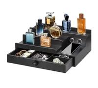 Organisateur De Parfum Pour Homme Avec 3 Étagères Et Tiroirs - Fabriqué En Bois | Rangement Pour Montres Et Bagues | Idéal Pour Chambre Salle De Bain Dressing | Cadeau Parfait Pour Homme 32x23.9x11.2c